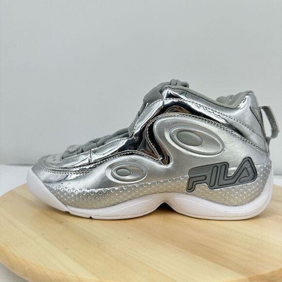 Fila Mens Grant Hill 3 Metallic Silver Sneakers Size 7 NEW Athletic Workout - Picture 4 of 9